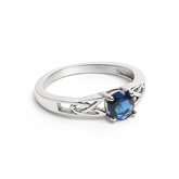 Celtic Trinity Ring with Sapphire Cubic Zirconia
